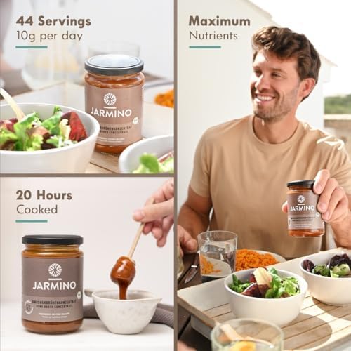 JARMINO Organic Beef Bone Broth Concentrate | Grass-Fed & Keto | 440g