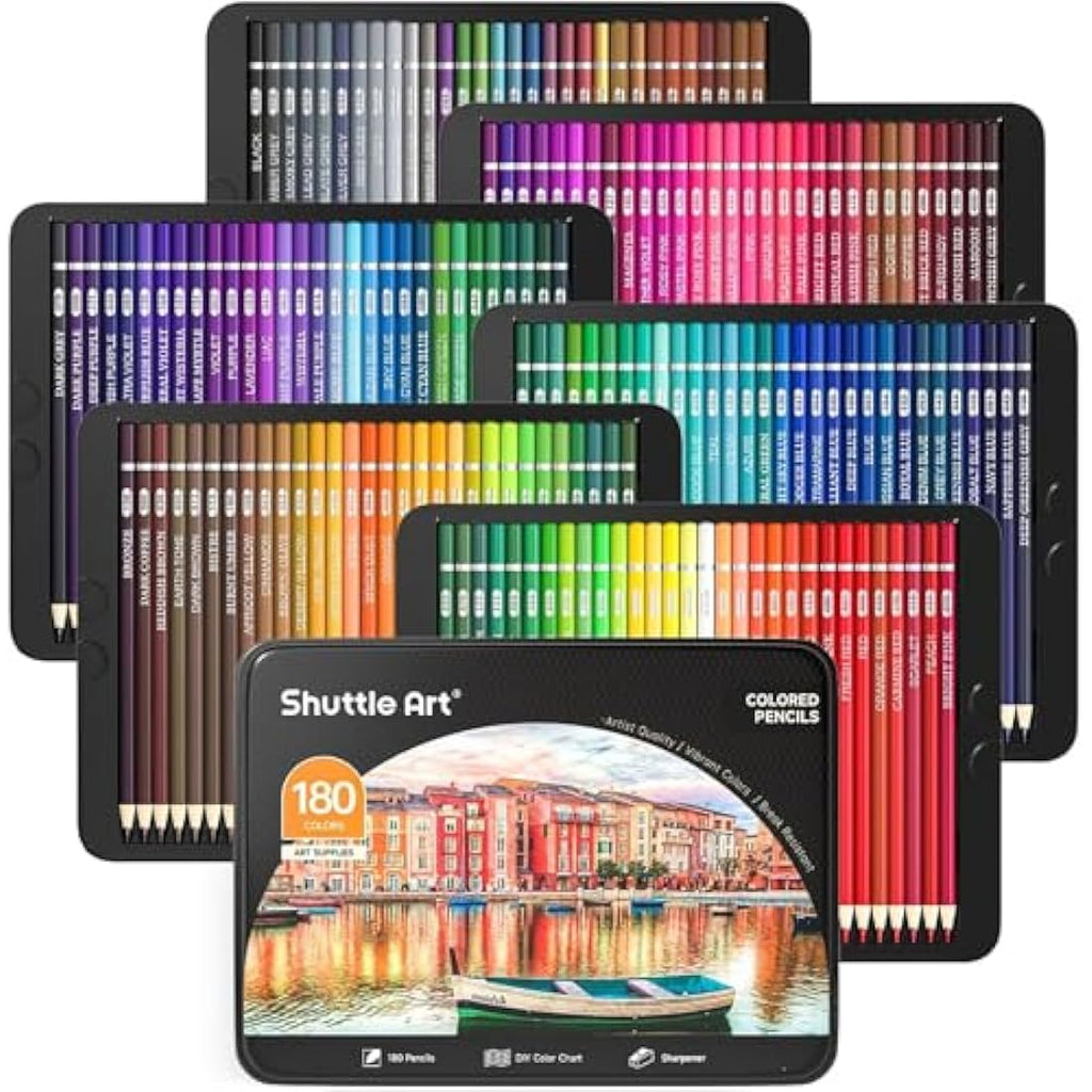 Shuttle Art 180 Coloured Pencils Set – Soft Core Drawing Pencils