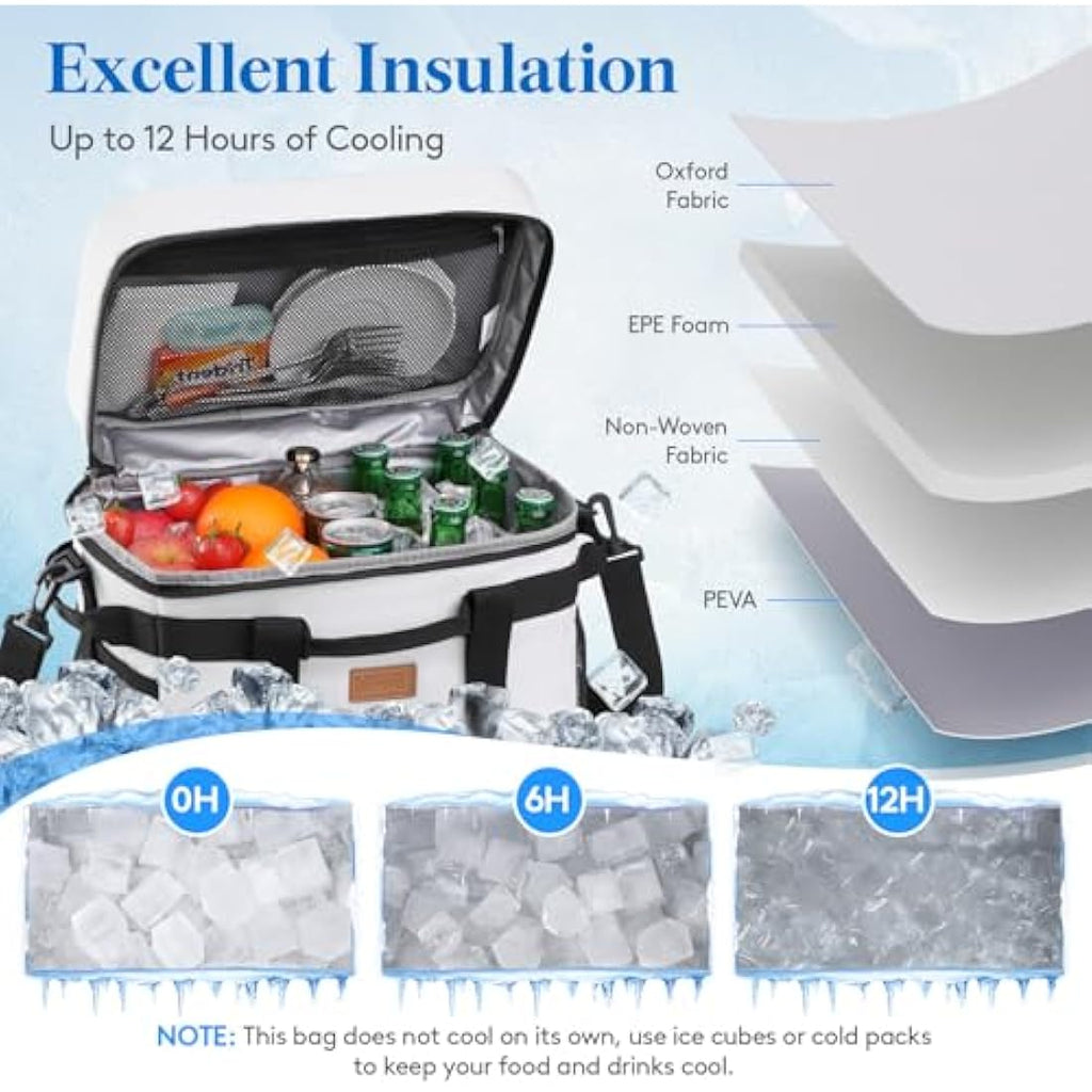 Lifewit 20L Soft Cooler Bag – Insulated Leak-Proof Picnic Bag, Silk Gray