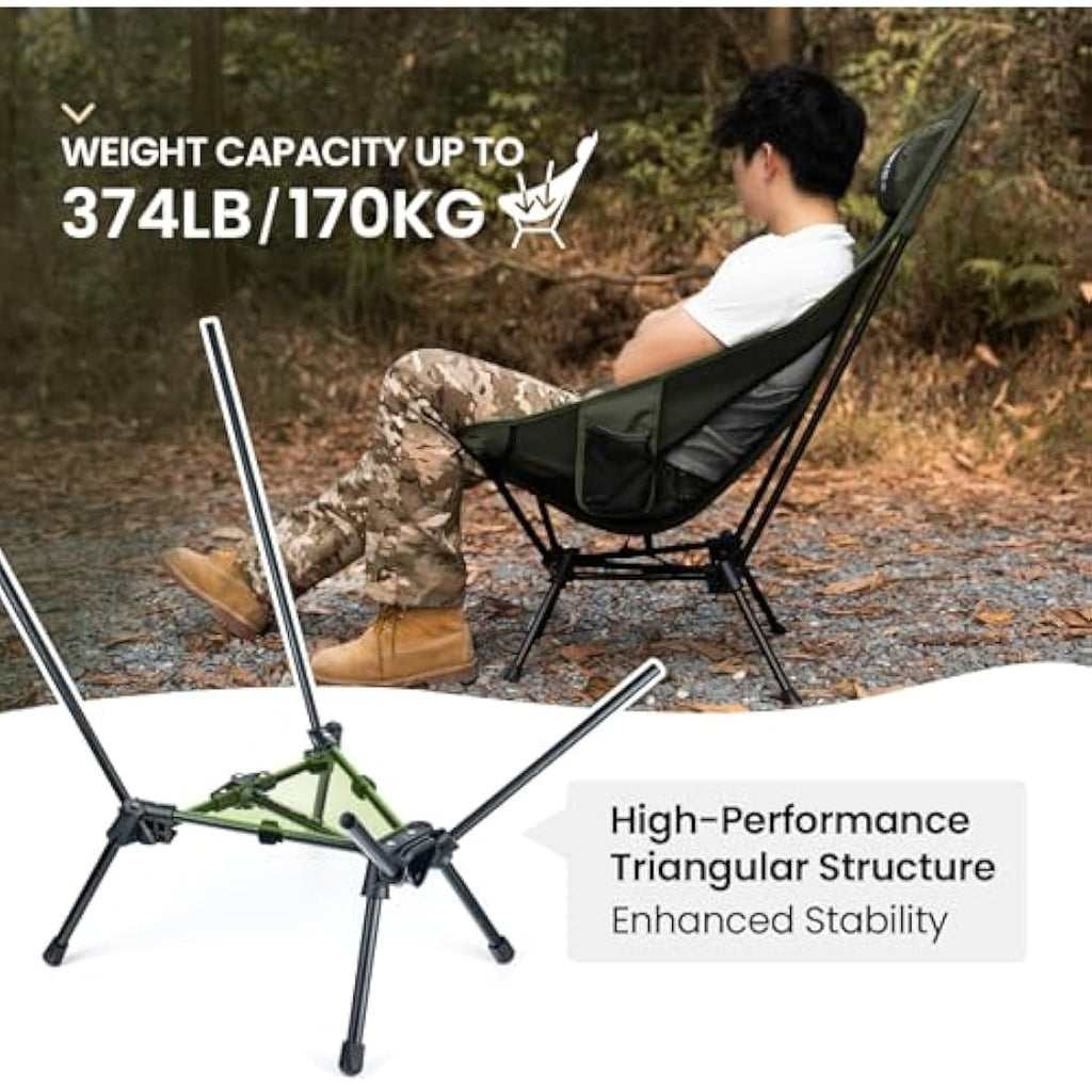 OneTigris Tigerblade High Back Camping Chair | Heavy-Duty Folding Seat
