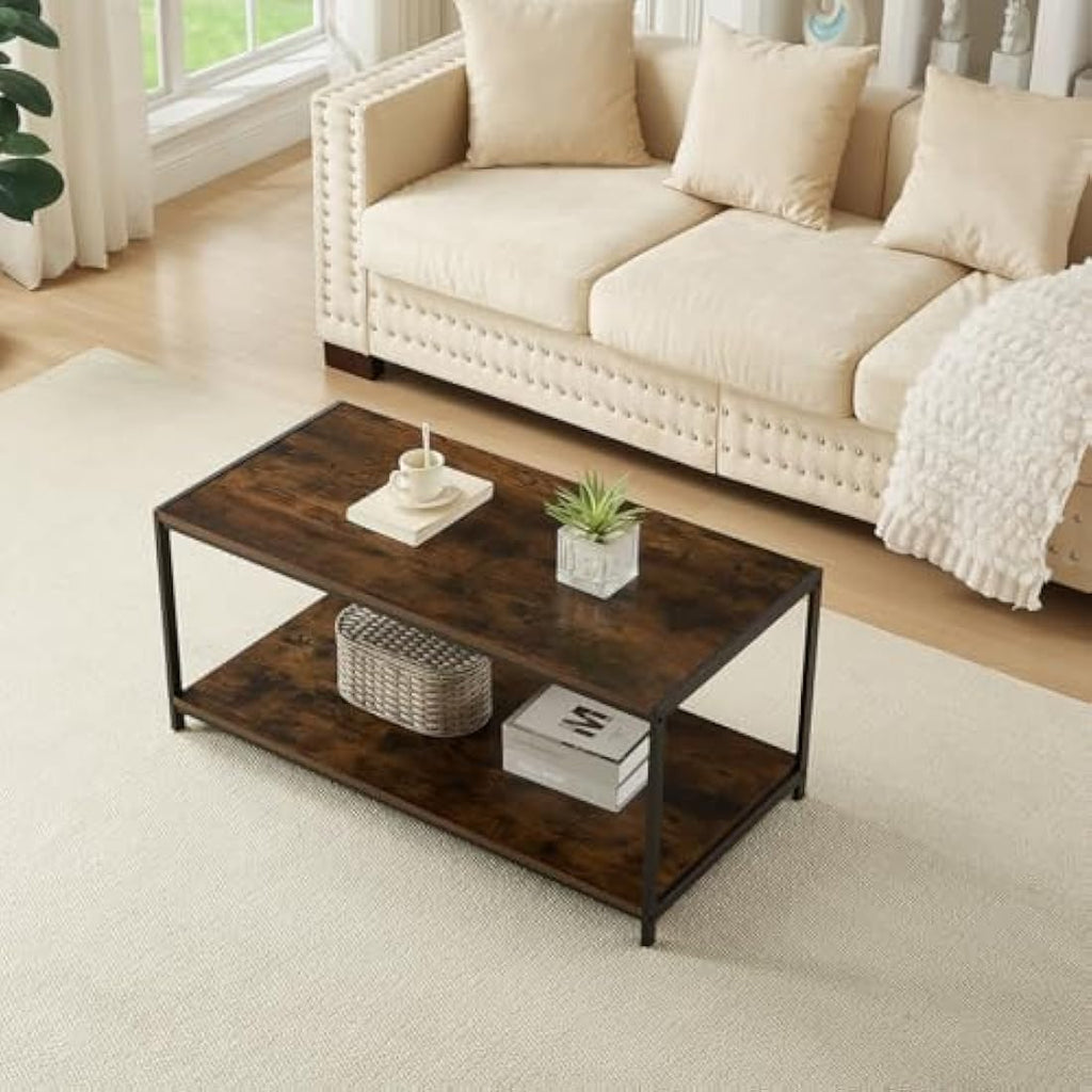 Rustic Coffee Table | Industrial Wood & Metal TV Stand