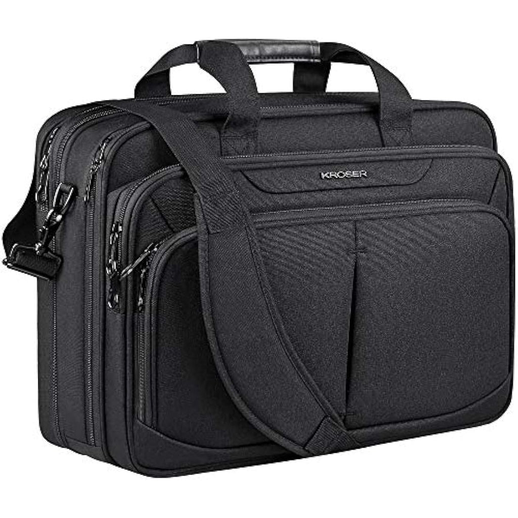 KROSER 17.3" Expandable Laptop Bag | Water-Repellent RFID Briefcase