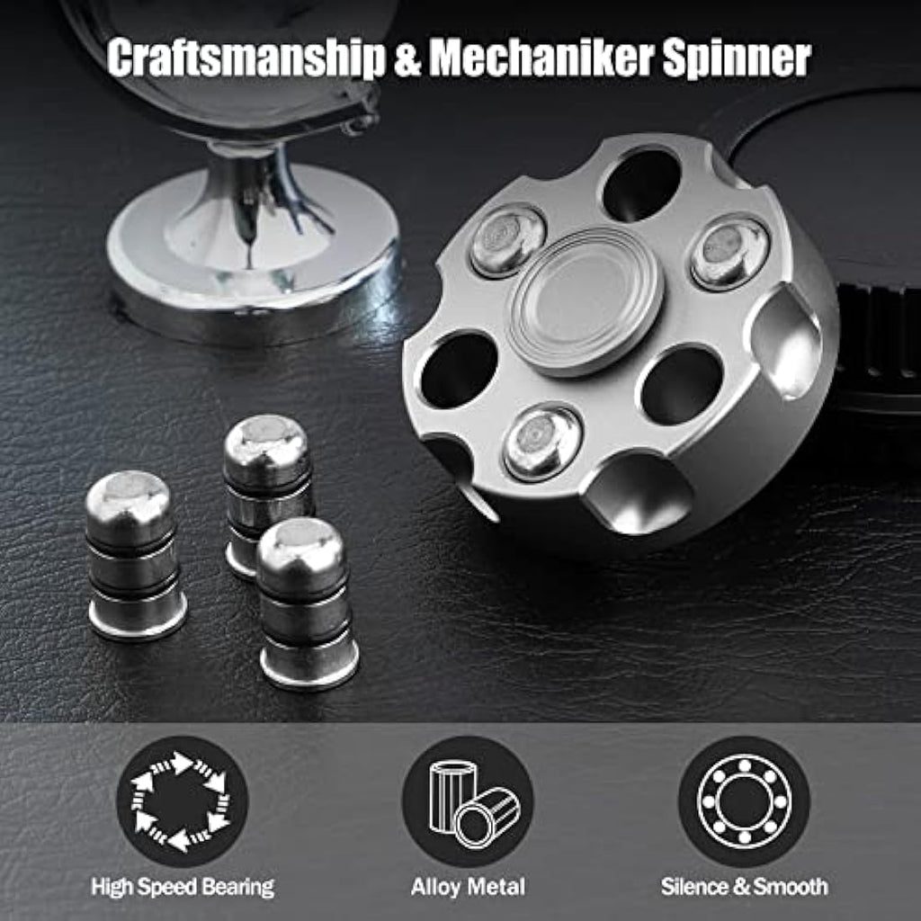 Metal Fidget Spinner – Silver Alloy Stress Relief Toy
