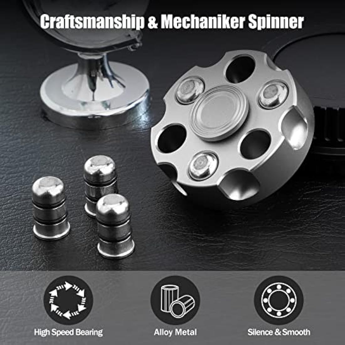 Metal Fidget Spinner – Silver Alloy Stress Relief Toy