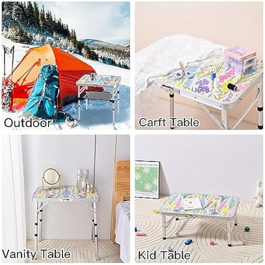 Folding Camping Table | 2ft Portable Floral Picnic Table