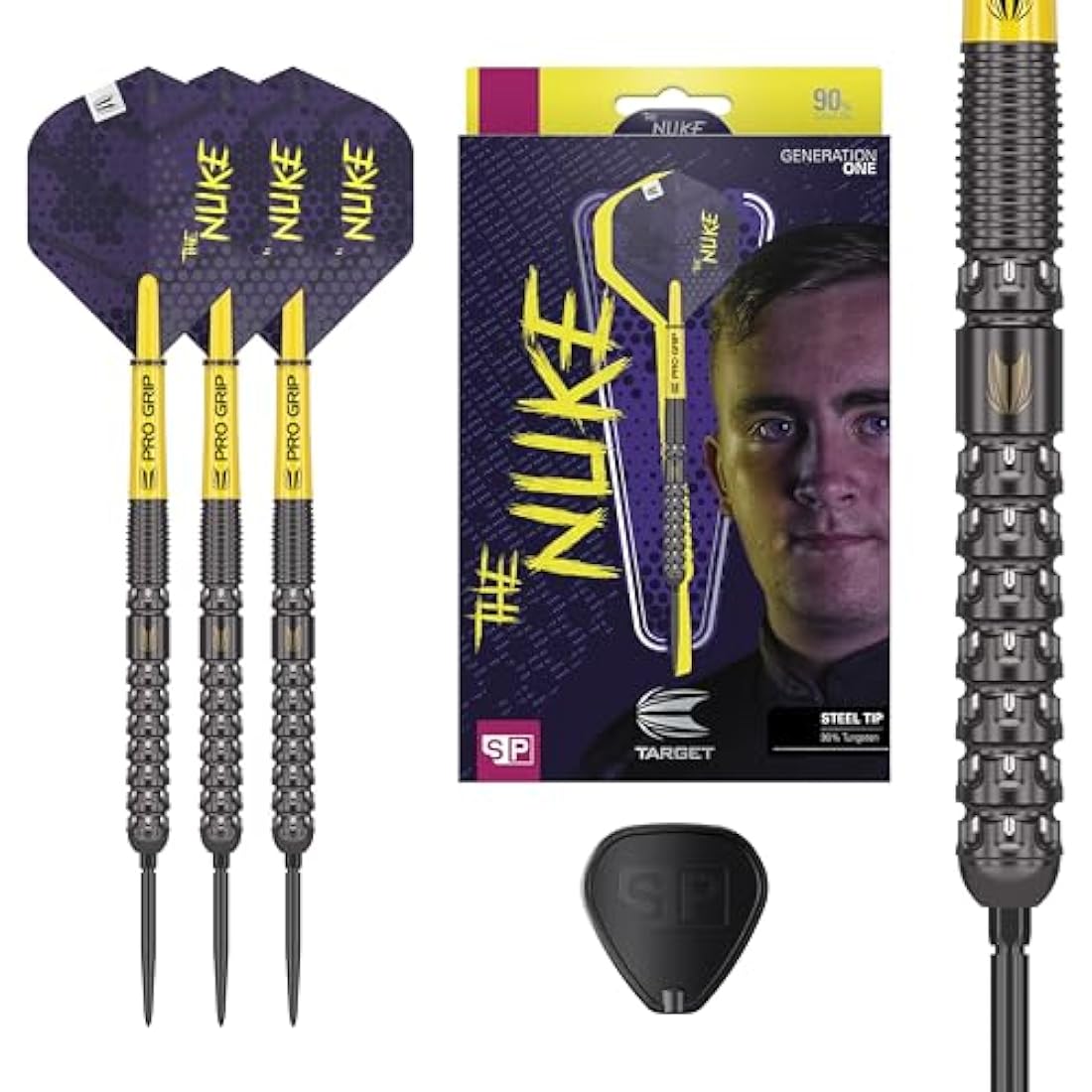Target Luke Littler G1 Steel Tip Darts – 90% Tungsten Swiss Point Set