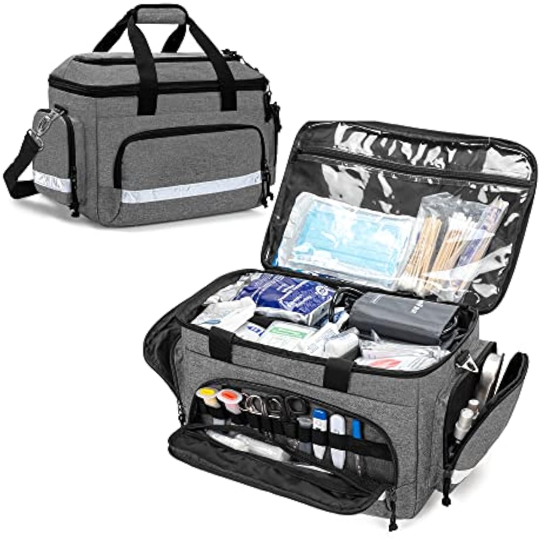 First Responder Bag – EMT Trauma Medical Organizer, Gray