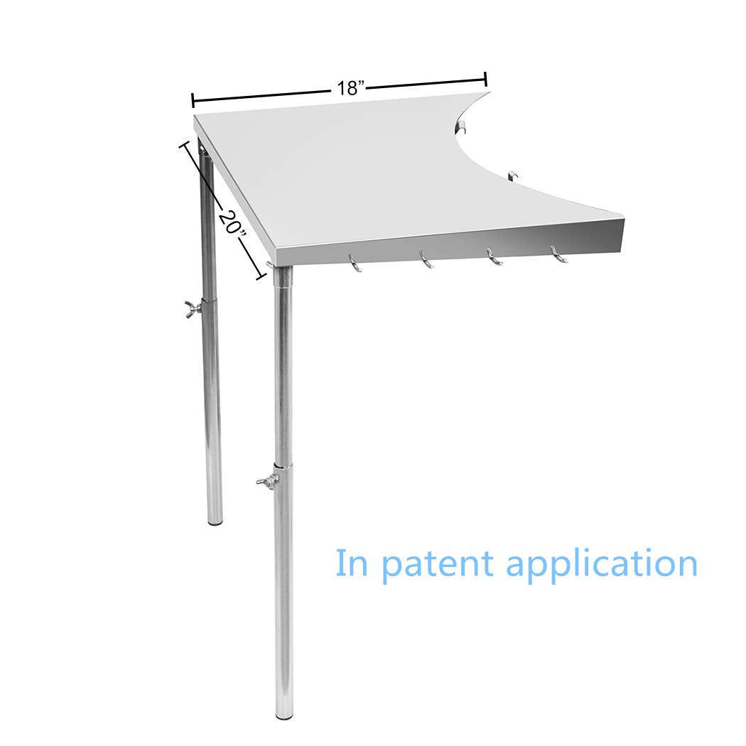 Onlyfire Stainless Steel Grill Side Table for Weber Kettle Grills