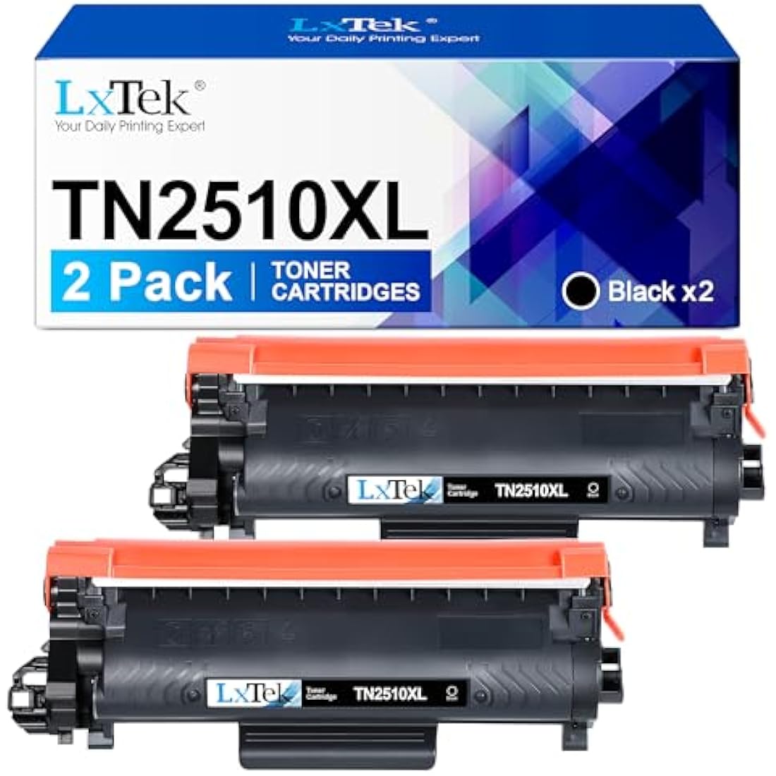 TN2510XL Black Toner Cartridges for Brother Printers | 2-Pack