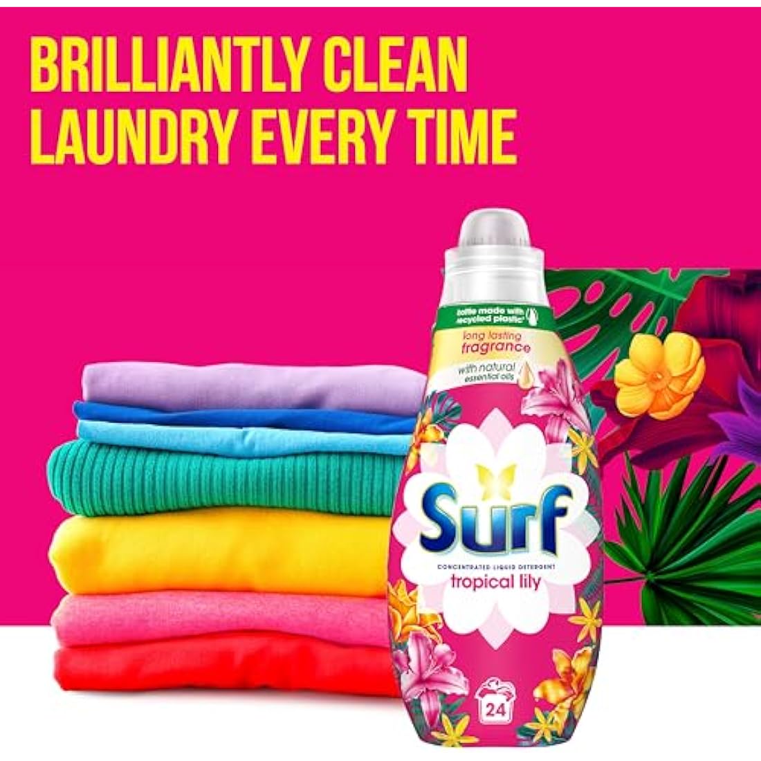 Surf Tropical Lily Liquid Laundry Detergent - 192 Washes (8 x 648ml)