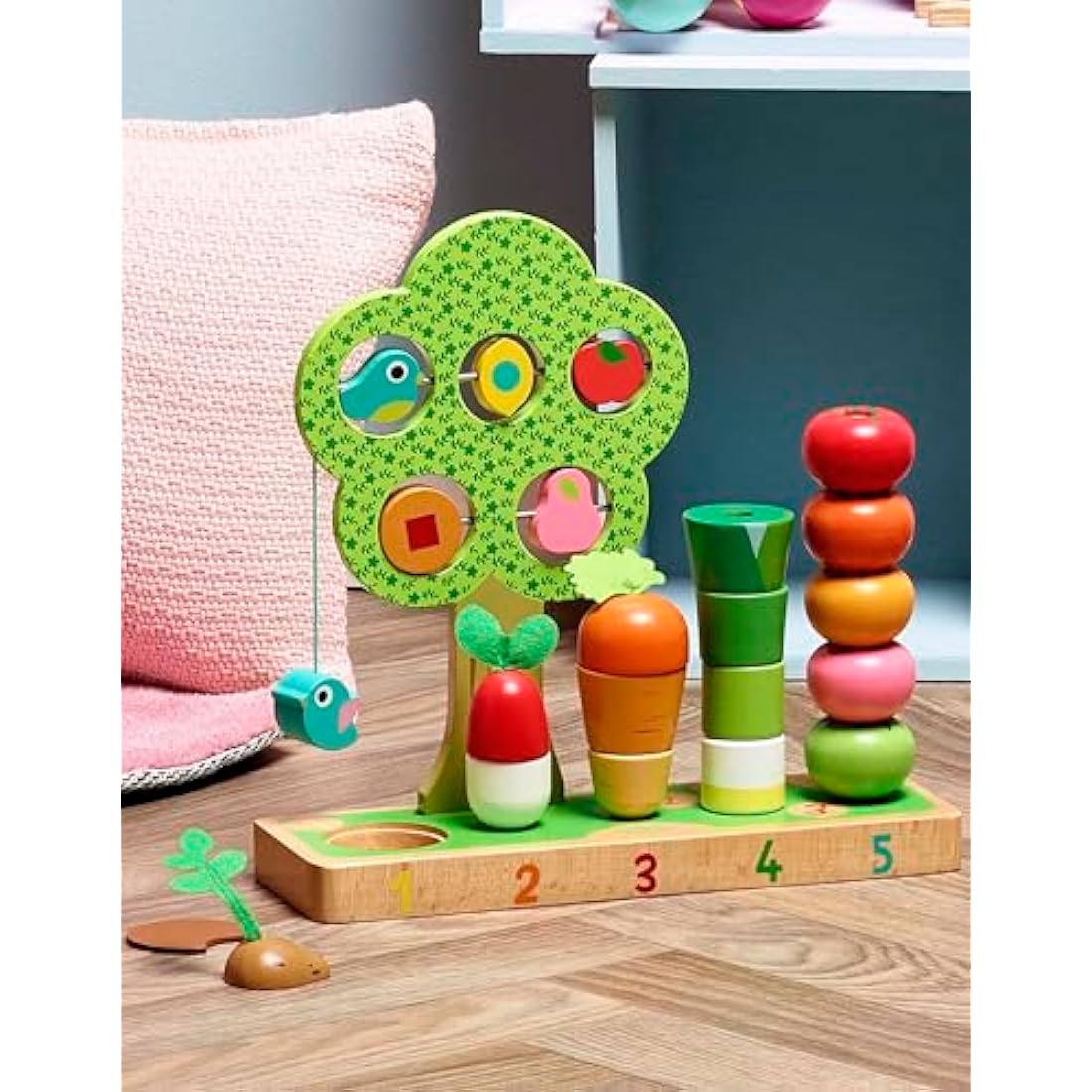 Vilac Wooden Vegetable Counting Game – Montessori Educational Toy