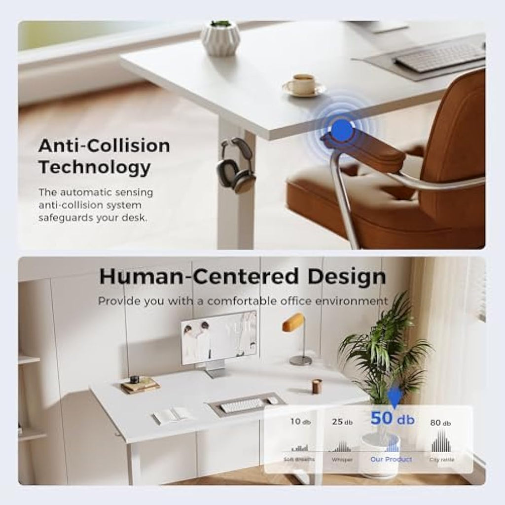 Agilestic Electric Standing Desk – 120x60cm Height Adjustable White