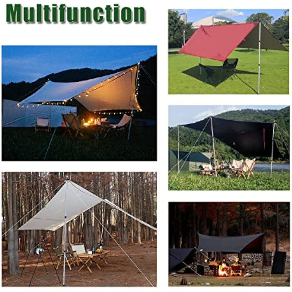 HIKEMAN Adjustable Aluminum Tarp Poles | Telescoping 90-230cm Tent Poles