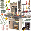 Kinderplay Children's Play Kitchen with Steam, Light & Sound - 65 Pcs