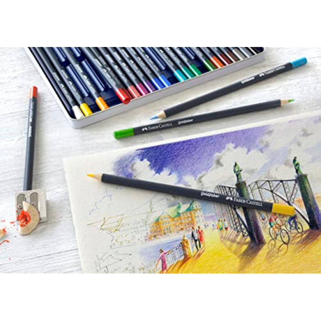 Faber-Castell Goldfaber Colour Pencil Set of 36 with A4 Sketch Pad