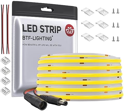 BTF-LIGHTING FCOB LED Strip | 10M Warm White 3000K Dimmable COB Light
