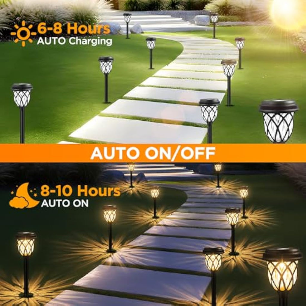 HELESIN Solar Garden Lights – 10 Pack Waterproof LED Pathway Lighting