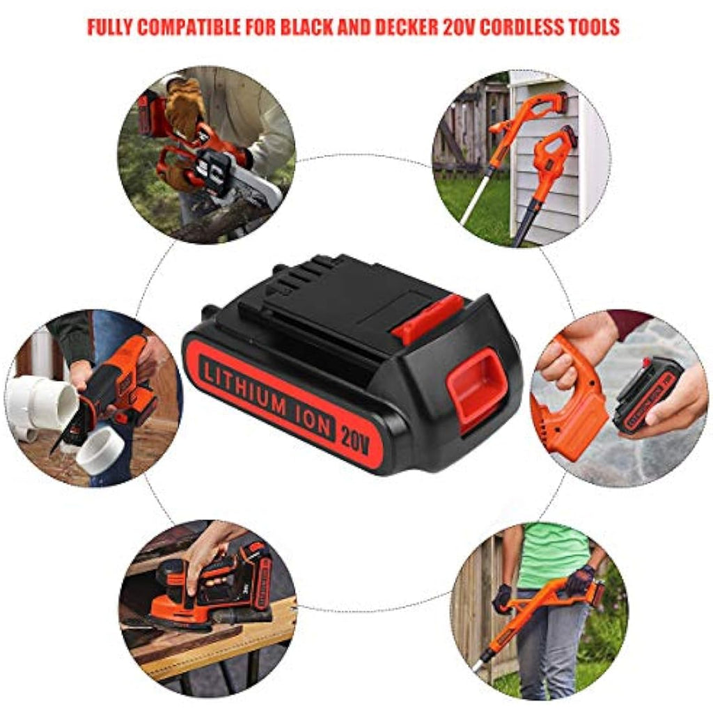 Geelink 3.0Ah 20V Lithium Ion Battery for Black and Decker LBXR20