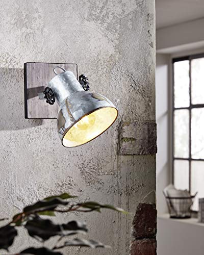 Eglo Barnstaple Industrial Ceiling Lamp | Zinc Steel Vintage Spotlight