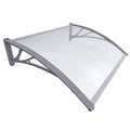VOUNOT Front Door Canopy - 100x80cm Polycarbonate Outdoor Awning, Grey