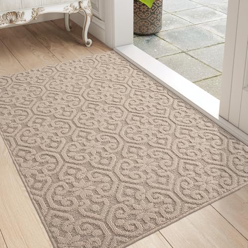 DEXI Indoor Door Mat – 81x122cm Non-Slip Washable Dirt Trapper, Beige