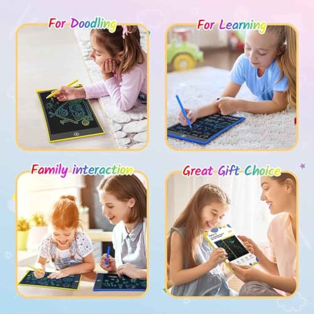 TECJOE 10 Inch LCD Writing Tablet 2-Pack | Colorful Doodle Board for Kids