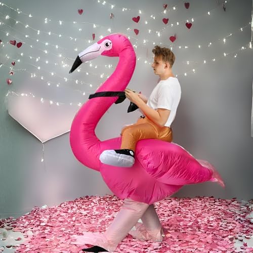 JASHKE Inflatable Flamingo Costume – Adult Halloween Fancy Dress Suit