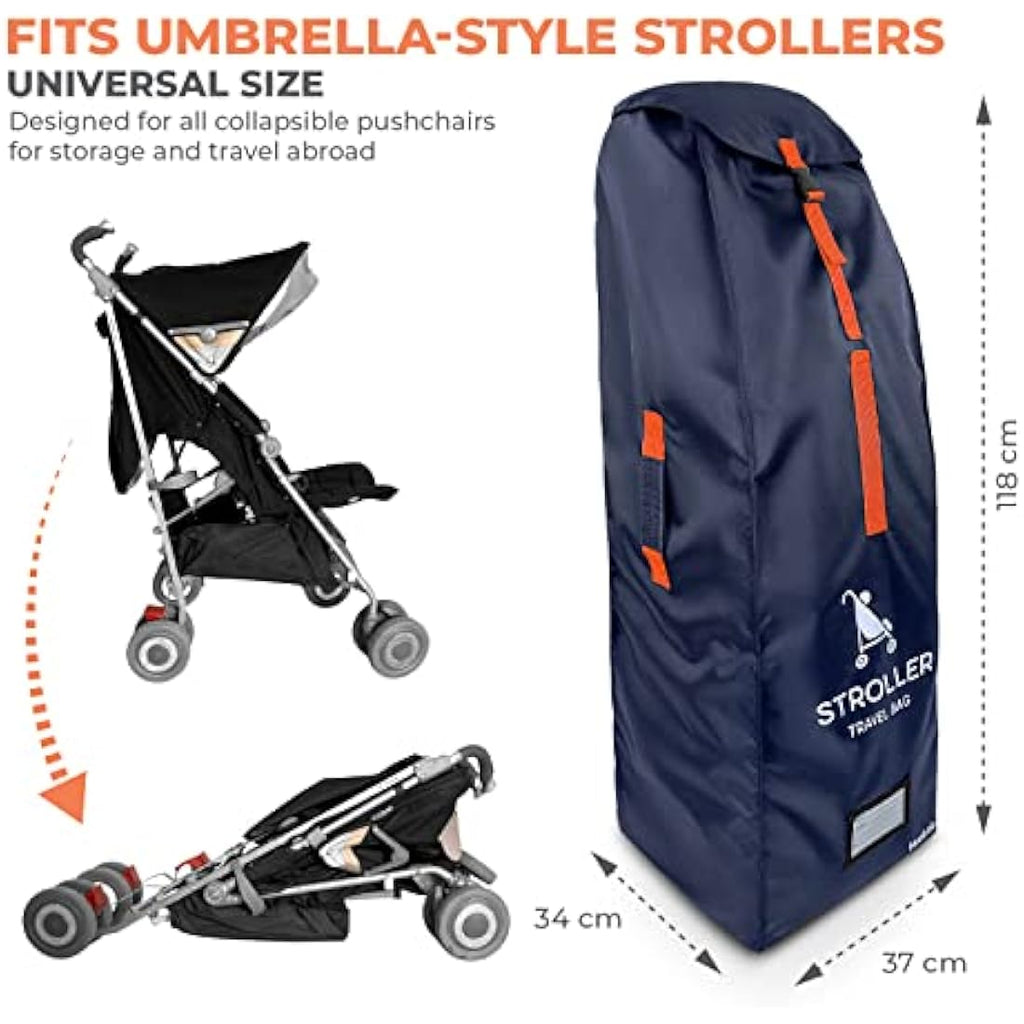 Huckaboo Umbrella Stroller Travel Bag for Airplane – Navy Ballistic Nylon