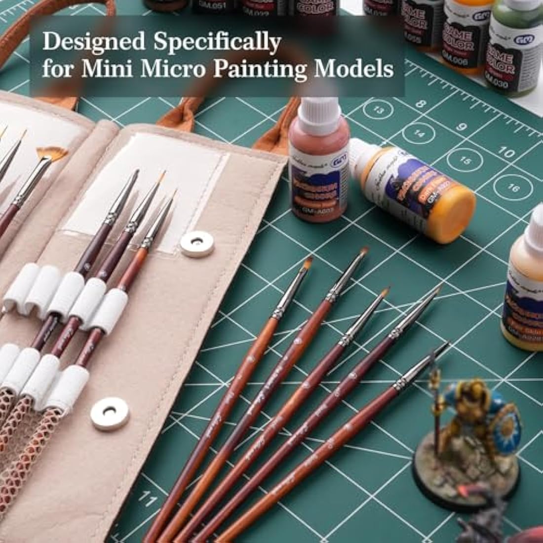 Golden Maple 20PC Miniature Paint Brush Set for Models and Fine Art