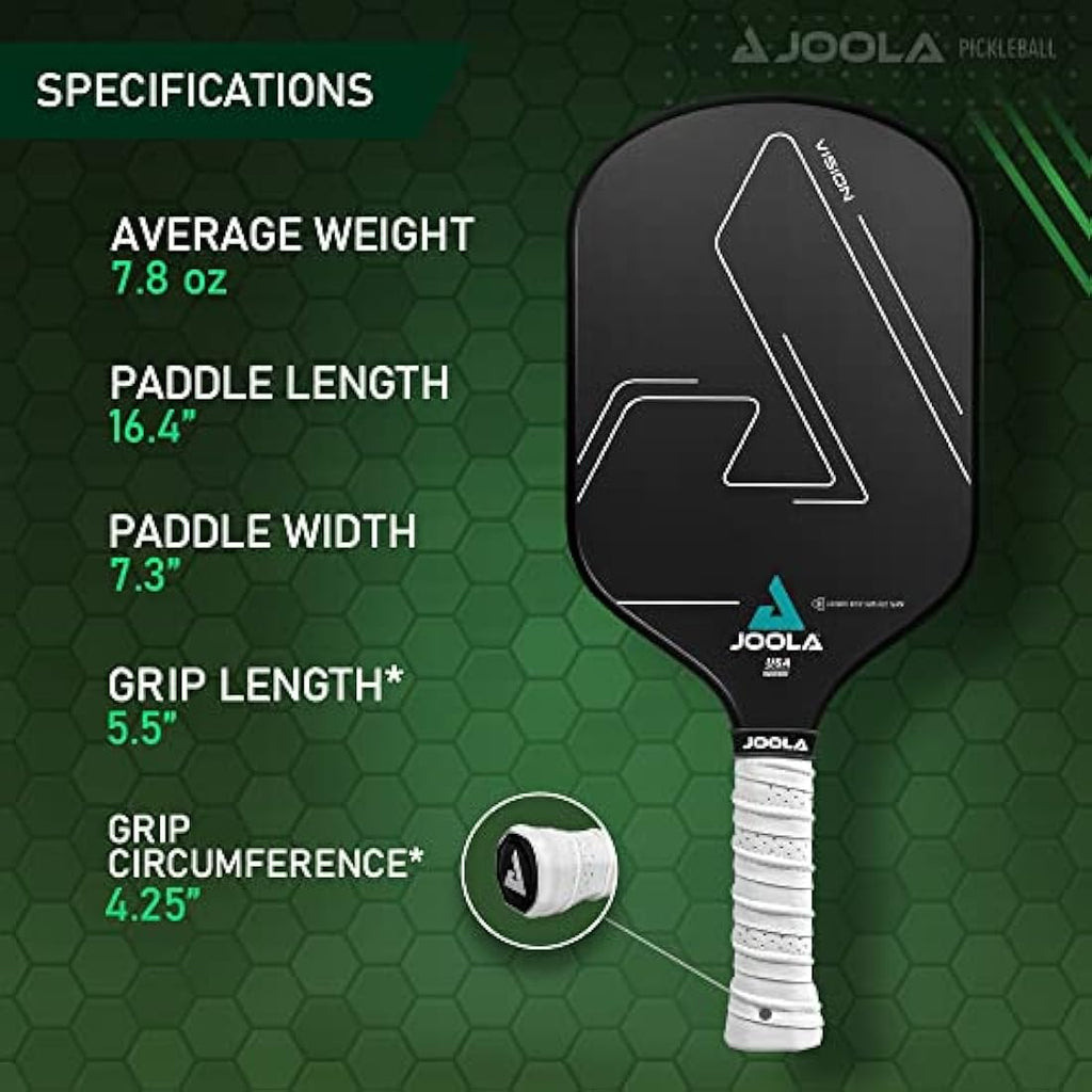 JOOLA Vision Pickleball Paddle – Carbon Grip Surface Honeycomb Core
