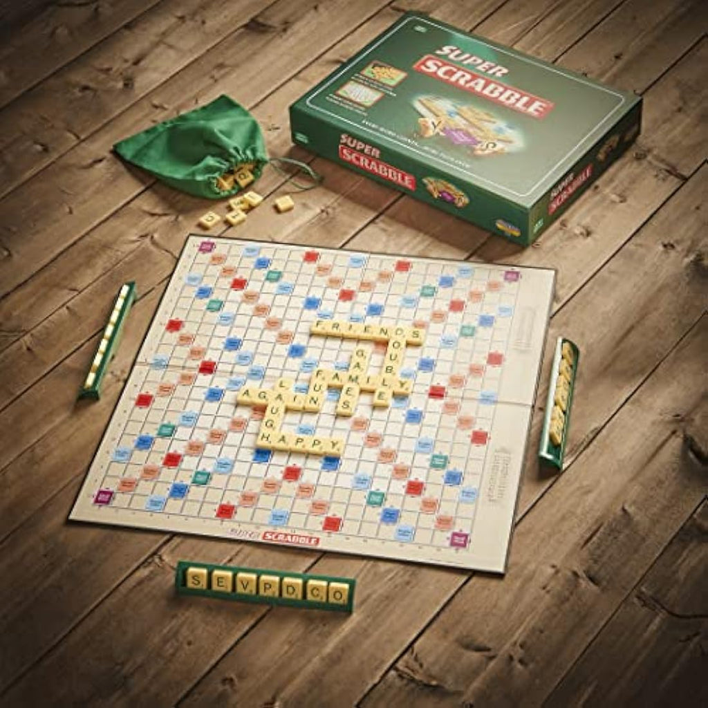 Ideal Super Scrabble Board Game - Giant Board with 200 Letter Tiles