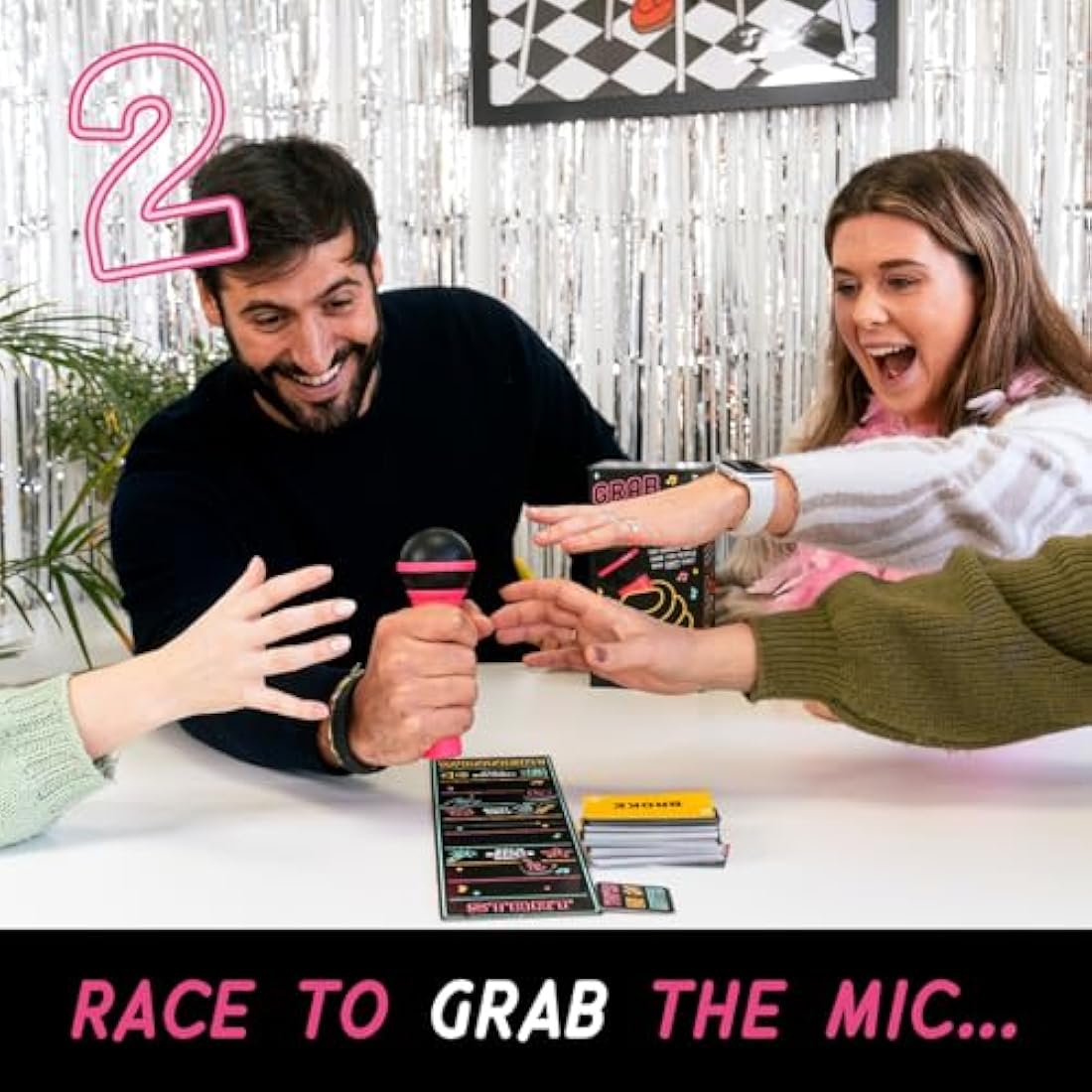 Lucky Egg Grab the Mic - Family Karaoke Board Game for 2-10 Players