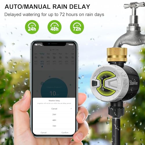 Shrivee WiFi Smart Water Timer – Automatic Irrigation with Brass Inlet
