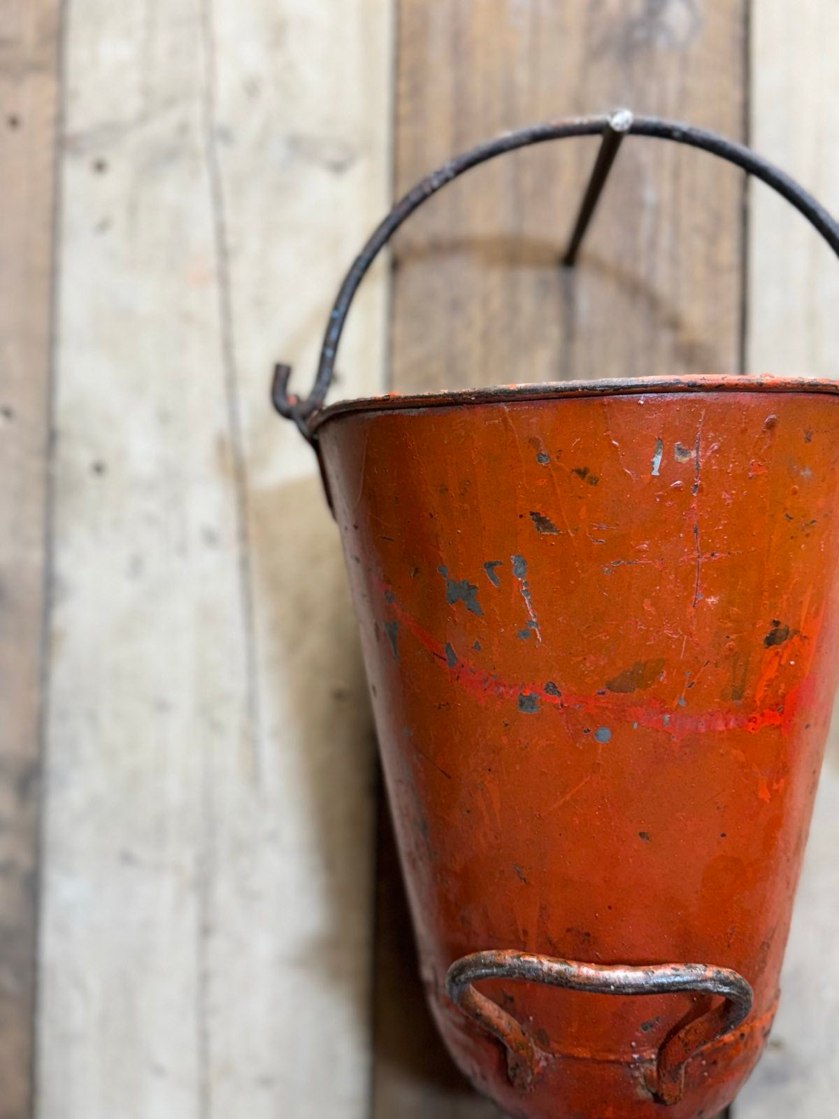 Vintage Galvanised Hanging Fire Bucket Planter | Rustic Warehouse Norfolk
