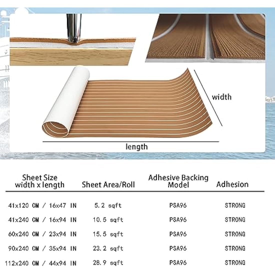 Jolof Store EVA Foam Boat Flooring – Non-Slip Faux Teak Marine Decking