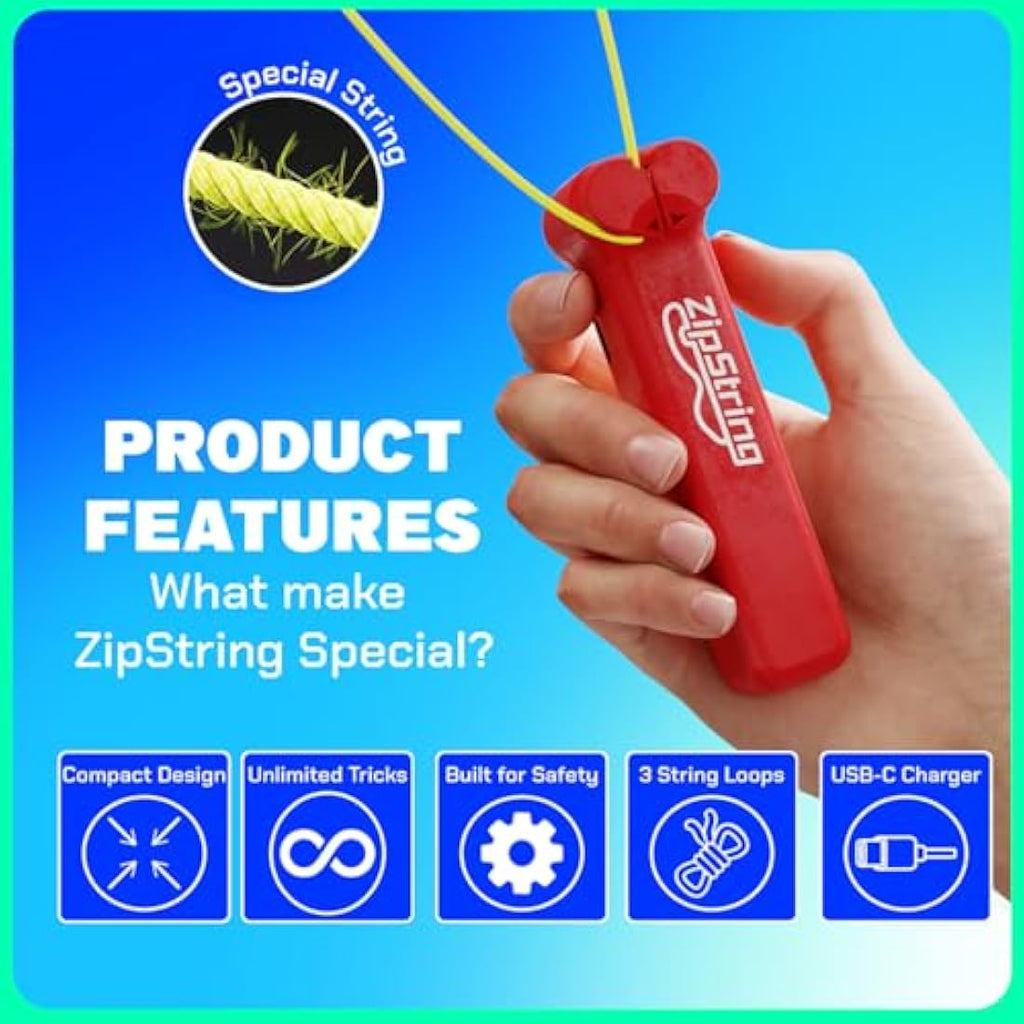 ZipString Rope Launcher – Gravity-Defying Fidget Toy – Rock It Red