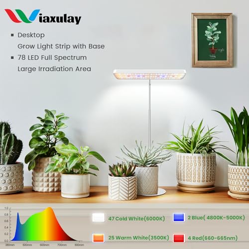 Wiaxulay Full Spectrum LED Grow Light – Height Adjustable Desk Plant Lamp