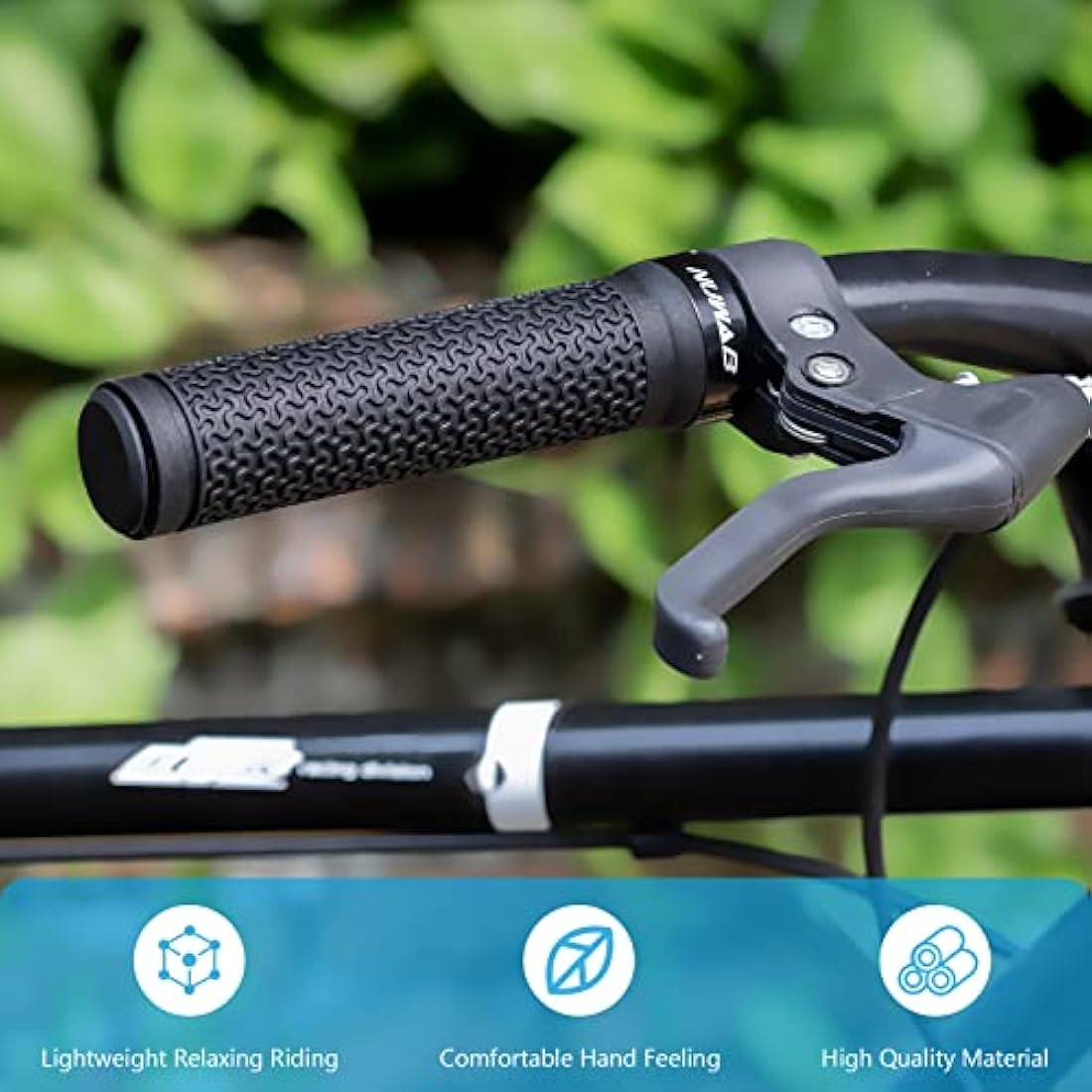 Lock-on Bike Handlebar Grips – Anti-Slip TPR Rubber MTB Grips