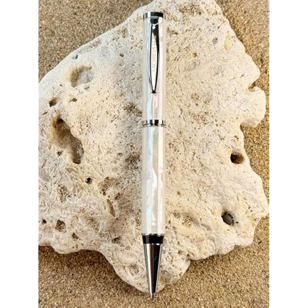 Mother of Pearl Luxury Ballpoint Pen – White Shell Metal