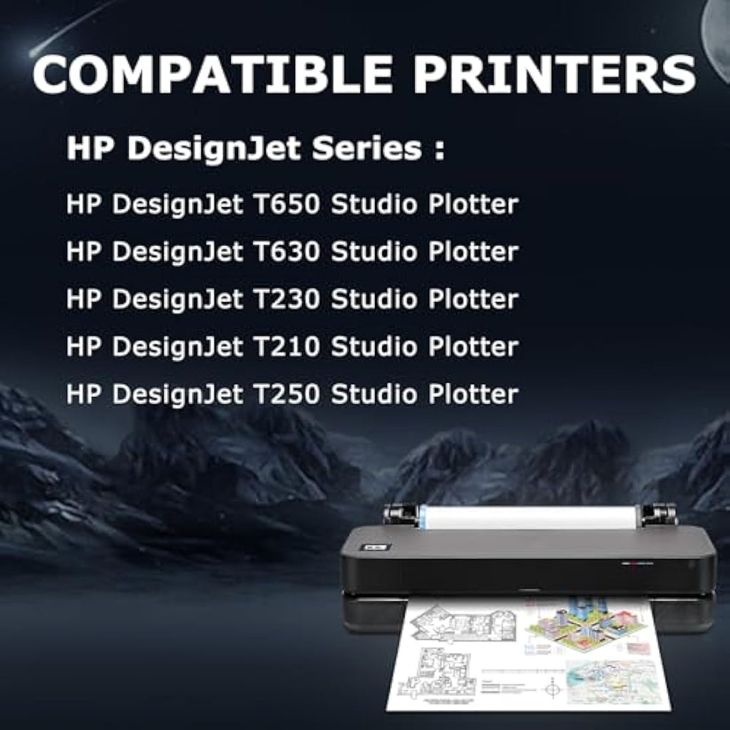 DOUBLE D 712XL High Yield Black Ink Cartridges for HP DesignJet T650 (2-Pack)