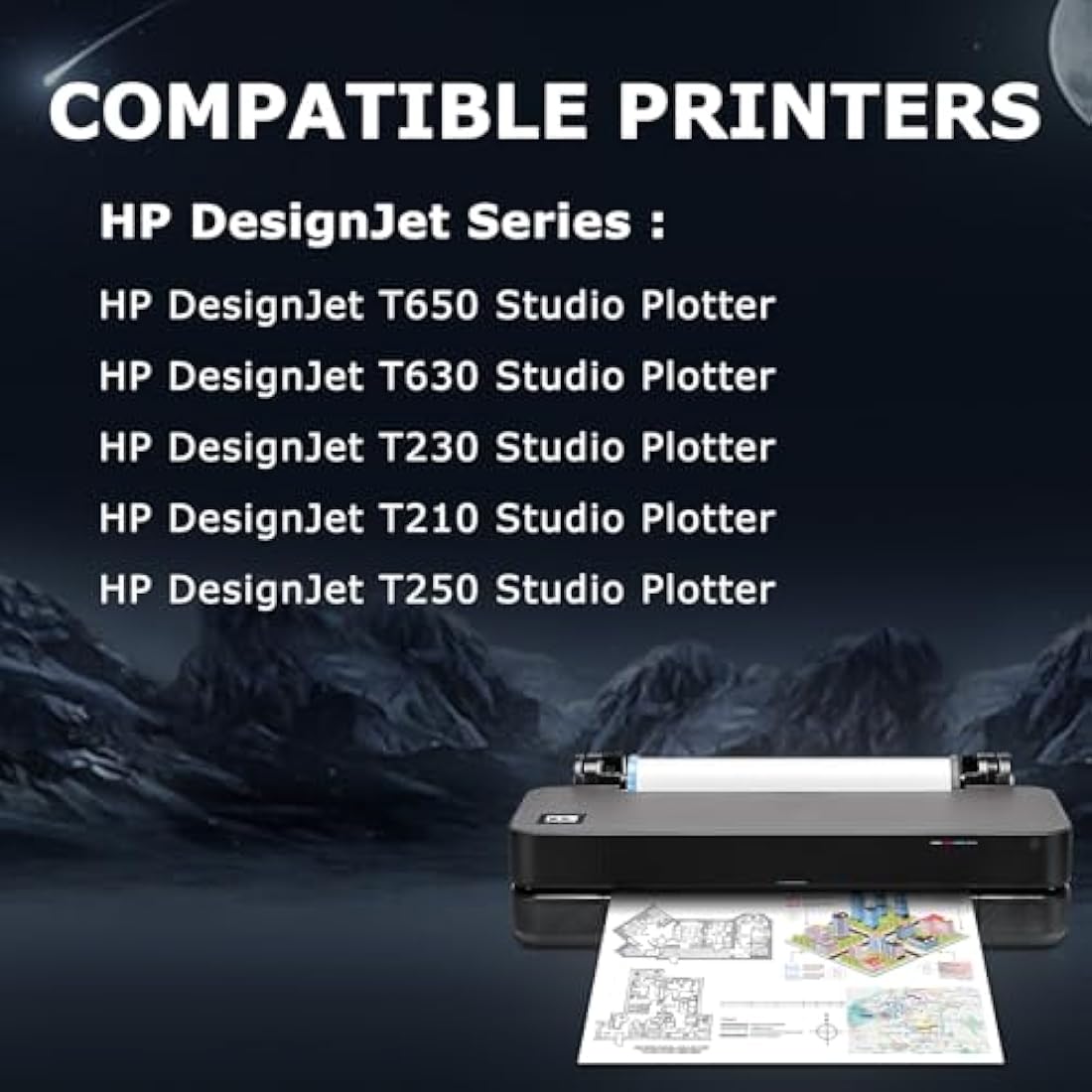 DOUBLE D 712XL High Yield Black Ink Cartridges for HP DesignJet T650 (2-Pack)
