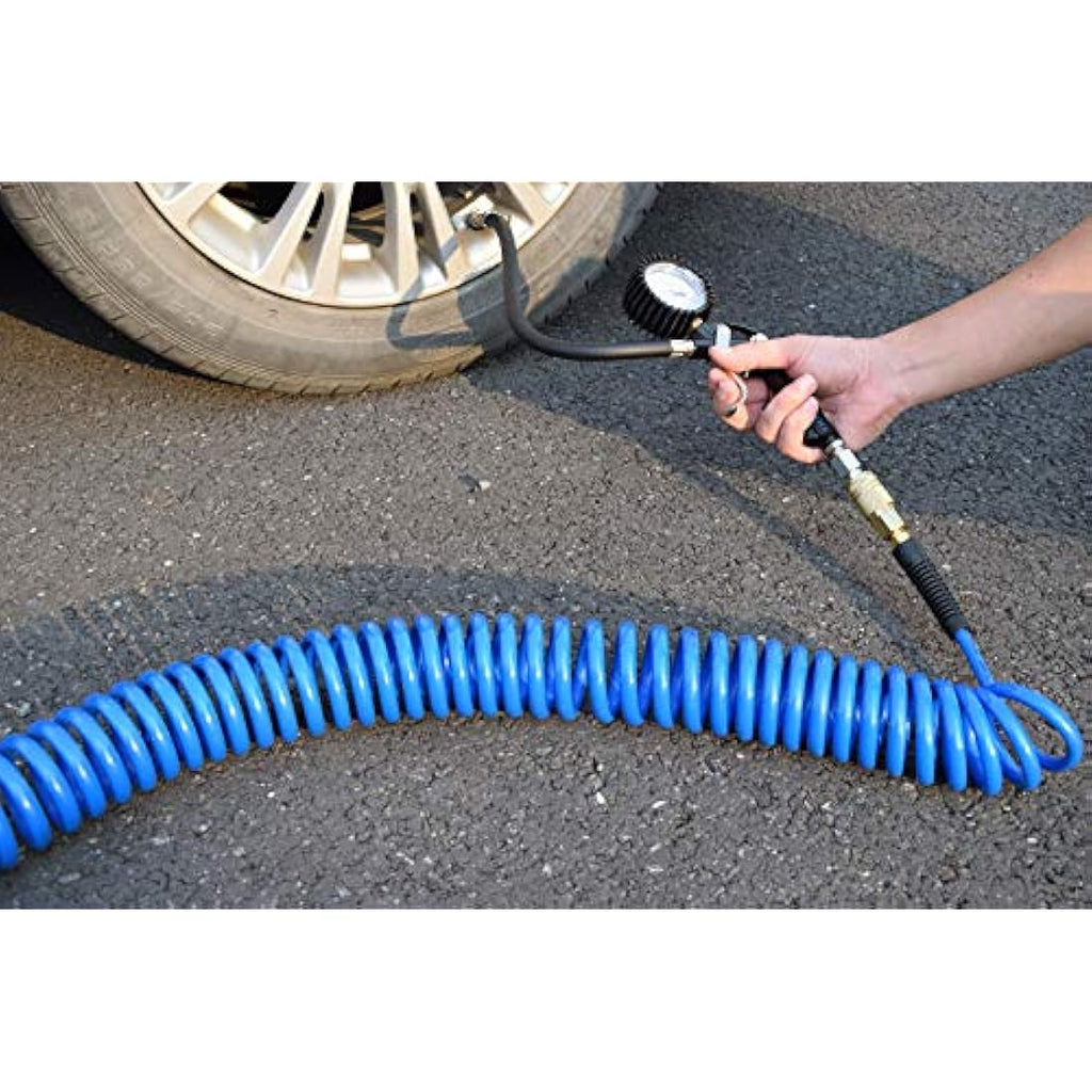 YOTOO 2-Pack Polyurethane Recoil Air Hose – 10m x 6mm ID, Blue