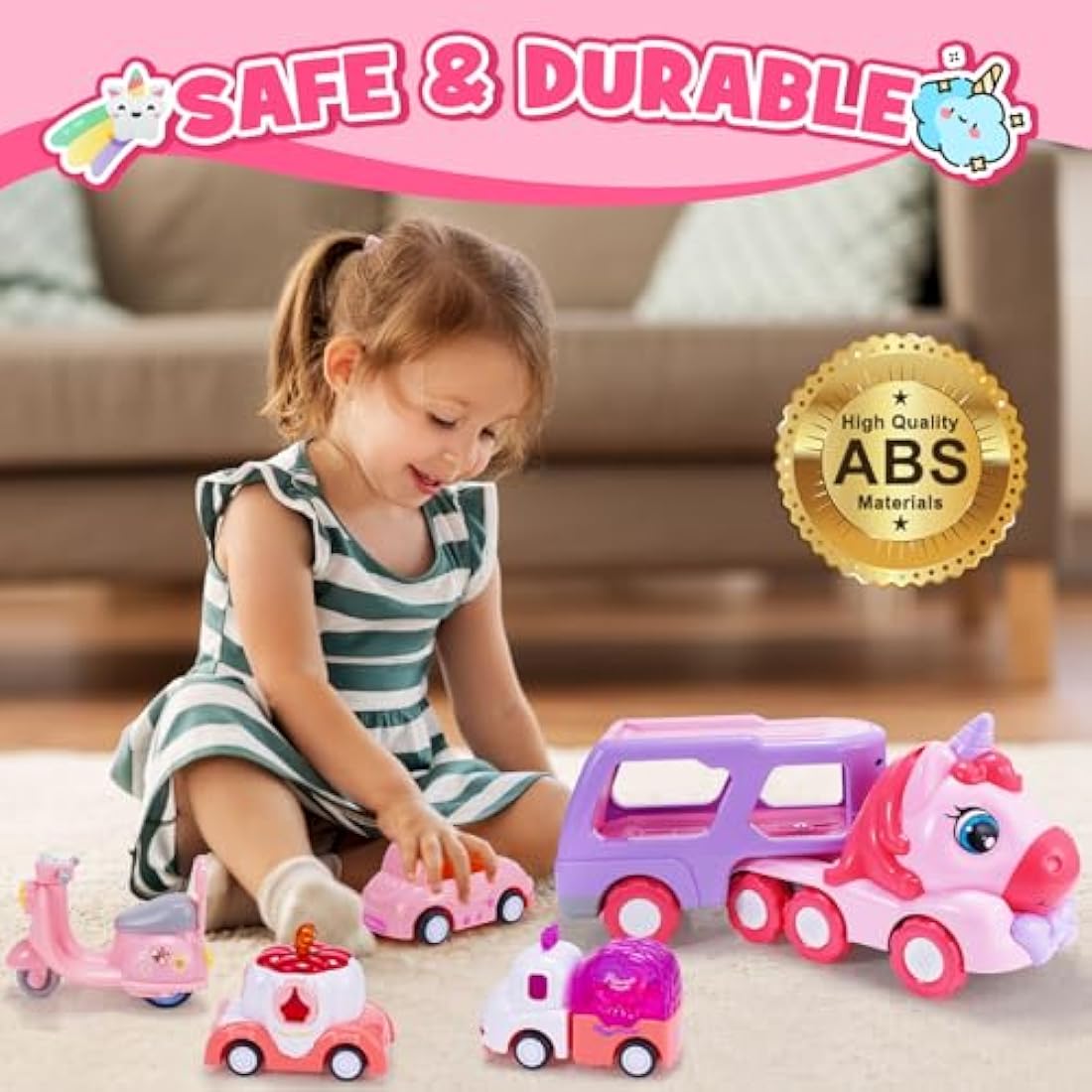 Jolof Store Unicorn 5-in-1 Toddler Toy Truck with Music and Lights
