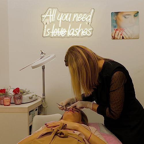 Looklight All You Need is Lashes Neon Sign | Warm White LED Wall Decor
