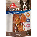 8in1 Triple Flavour Wings Dog Chew Sticks – Meaty Chicken & Beef, 113g