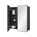 Fundin Matte Black Metal Medicine Cabinet – Double Door Wall Mirror