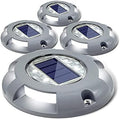 Siedinlar Solar Deck Lights – IP68 Waterproof Aluminum Ground Lights, 4 Pack
