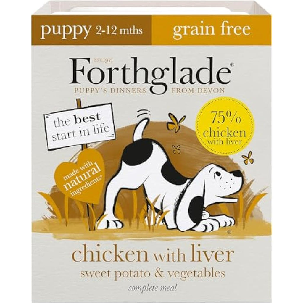 Forthglade Grain Free Puppy Wet Dog Food - Chicken & Liver (18 x 395g)