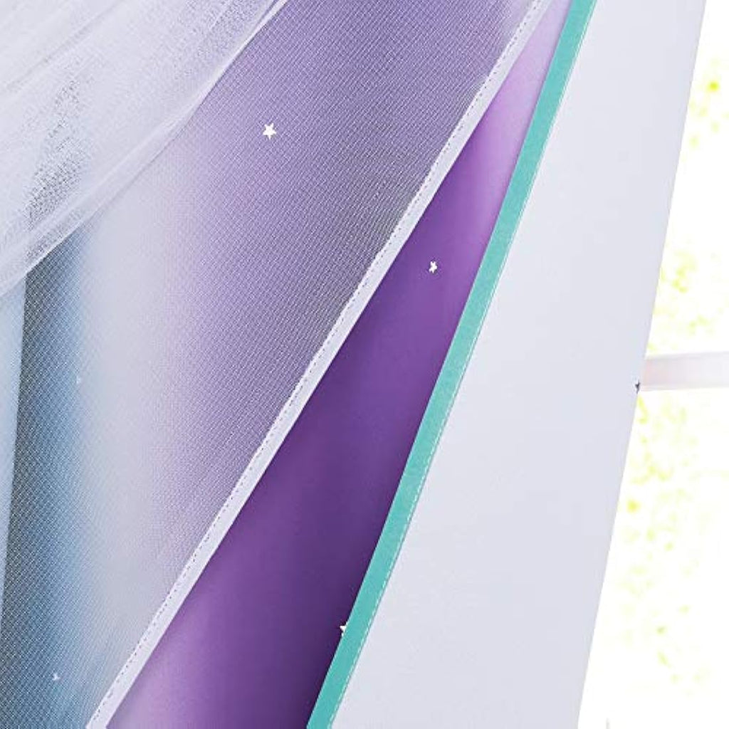 NICETOWN Star Blackout Curtains | 2 Panels | Purple & Blue | 52 x 54 Inch