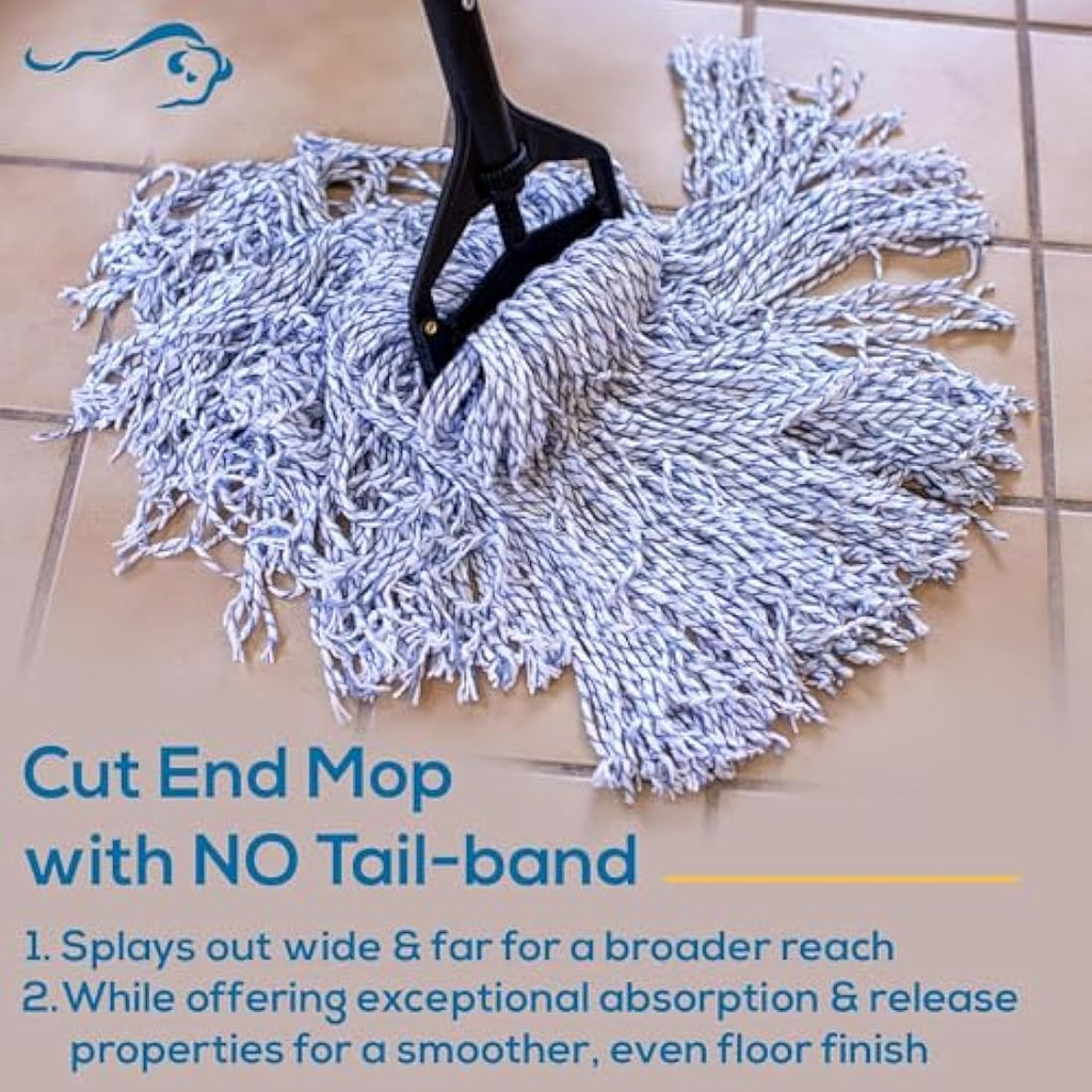 KLEEN HANDLER Cut-End Finish Mop - 4-Ply Synthetic Blend, 24 Pack
